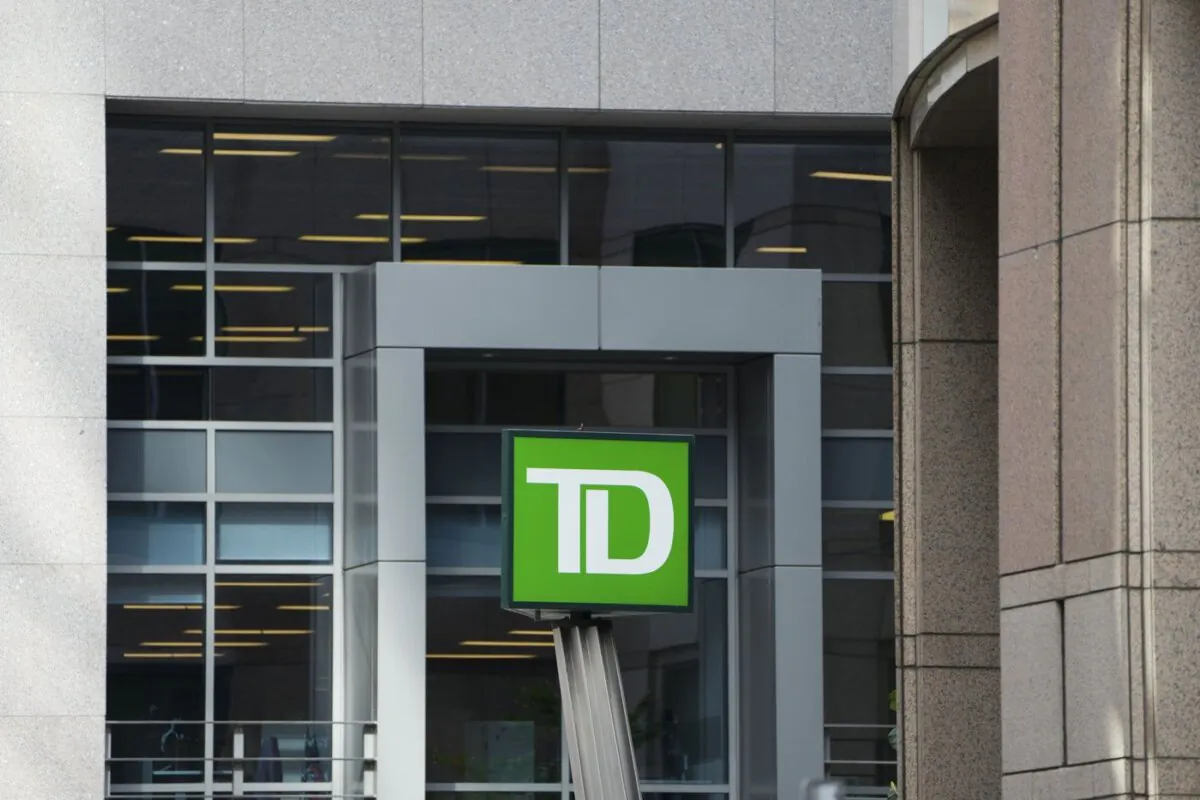 Toronto-Dominion Bank signage is pictured in Ottawa on Sept. 7, 2022. (The Canadian Press/Sean Kilpatrick)