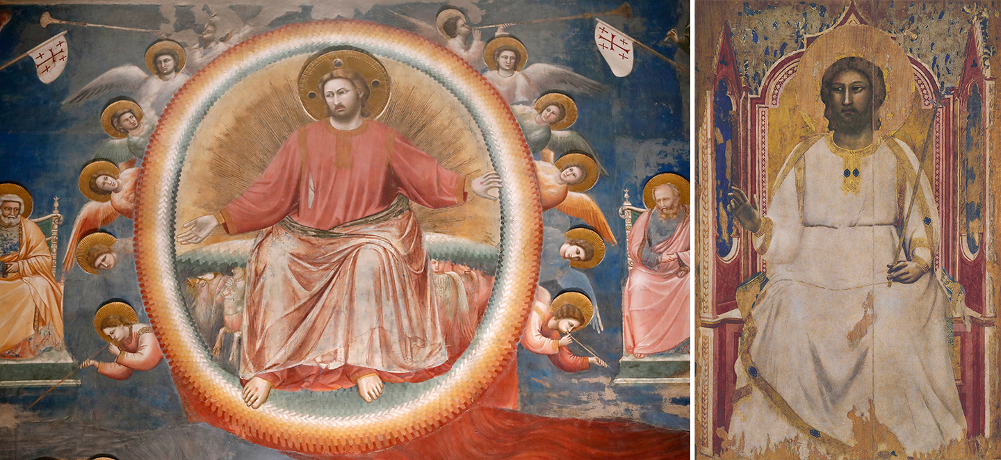 Detail of God and Christ by Giotto