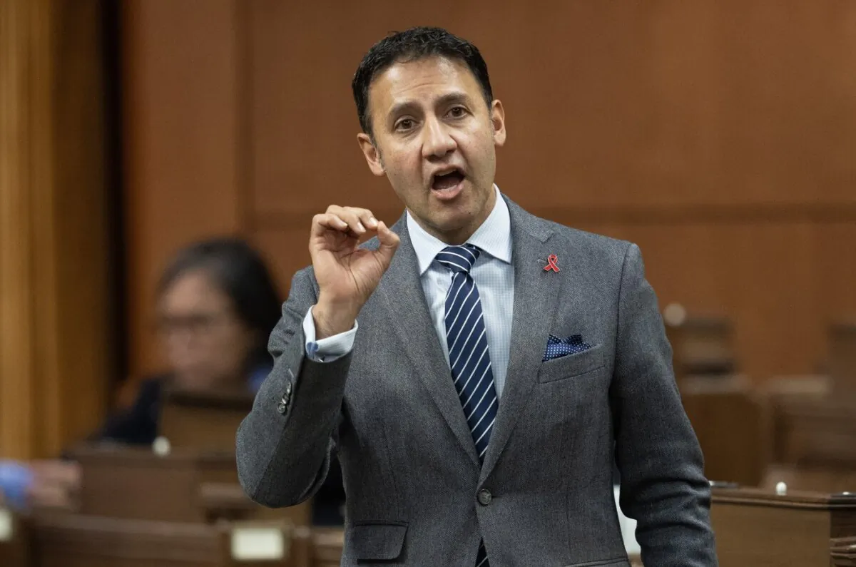 Justice Minister and Attorney General of Canada Arif Virani speaks during question period in Ottawa on Dec. 1, 2023. (The Canadian Press/Adrian Wyld)