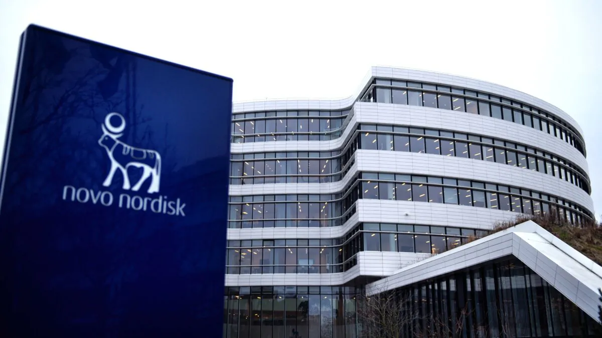 The logo of Danish pharmaceutical company Novo Nordisk is pictured at their headquarters in Bagsvaerd outside of Copenhagen, Denmark, on Feb. 1, 2017. (Liselotte Sabroe/Ritzau Scanpix/AFP via Getty Images)
