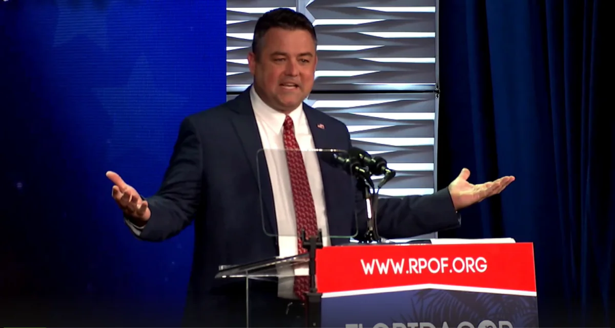 Florida GOP Chairman Christian Ziegler speaks at the Florida Freedom Summit in Kissimmee, Fla. on Nov. 4, 2023. (Republican Party of Florida/Screenshot via Rumble)