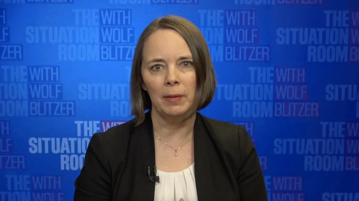 Maine Secretary of State Shenna Bellows in an interview on Dec. 29, 2023, in a still from video. (CNN/Screenshot via The Epoch Times)