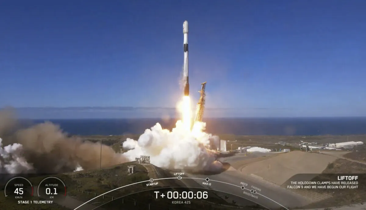 South Korea launches its first military spy satellite from Vandenberg Space Force Base, Calif., on Dec. 1, 2023. (SpaceX via AP)