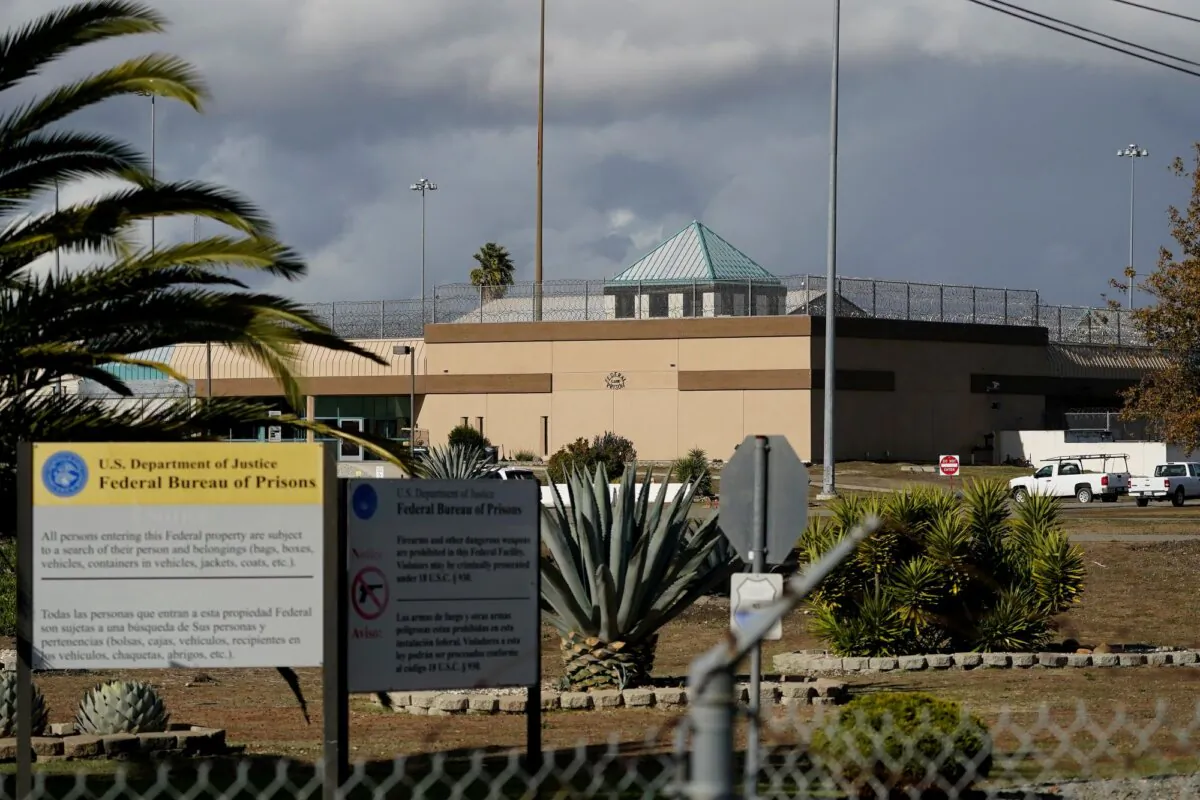 The Federal Correctional Institution stands in Dublin, Calif., on Dec. 5, 2022. (Jeff Chiu/AP Photo)