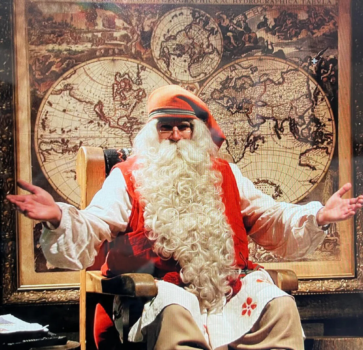 Santa waits for young visitors at his home in North Pole, Alaska. (Photo courtesy of Bill Neely.)