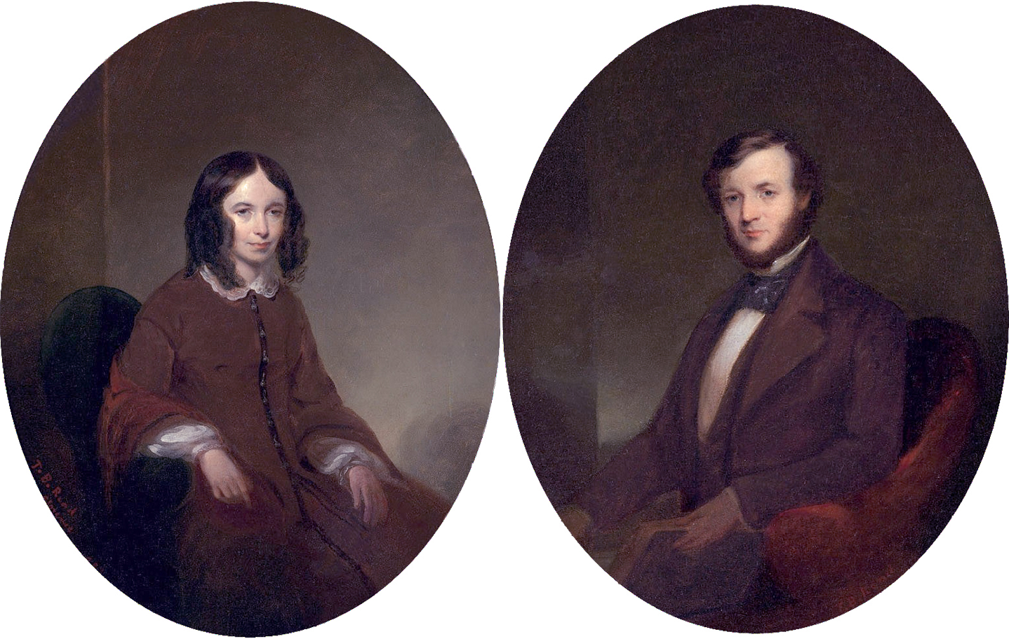 Portraits of Elizabeth Barrett Browning and Robert Browning