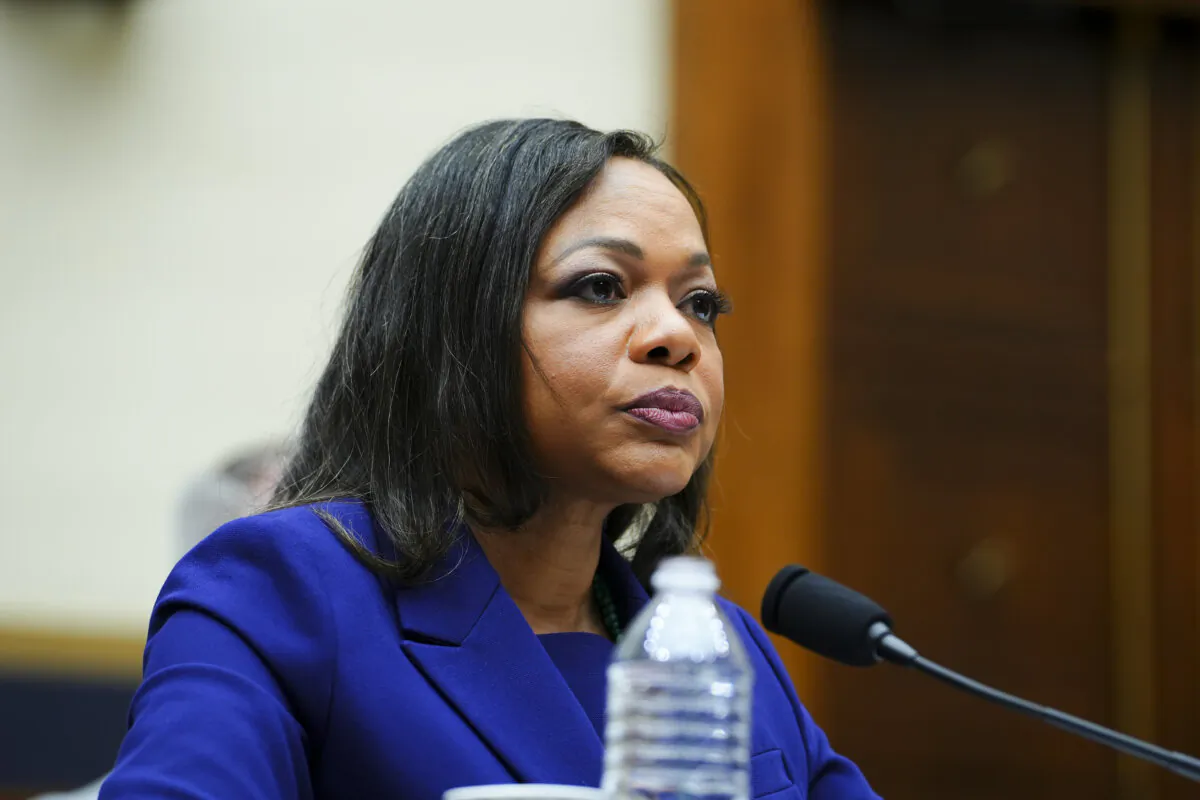 Kristen Clarke, Assistant Attorney General at the Justice Department, testifies before the House Judiciary Subcommittee on Constitution and Limited Government in Washington on Dec. 5, 2023. (Madalina Vasiliu/The Epoch Times)