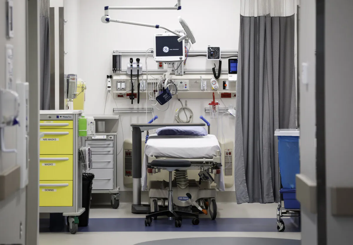 A treatment room in the emergency department at a hospital in Calgary on Aug. 22, 2023. (The Canadian Press/Jeff McIntosh)