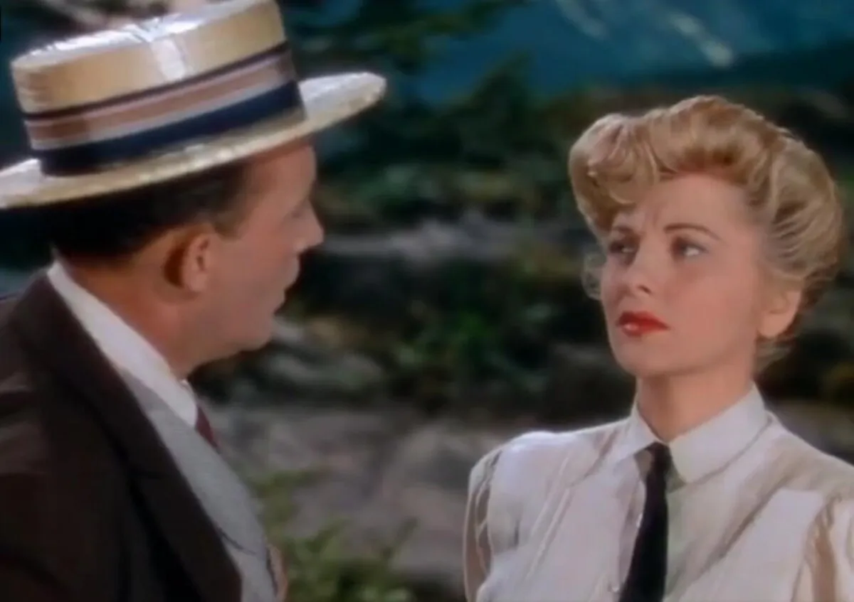 Virgil Smith (Bing Crosby) and Countess Johanna Augusta Franziska (Joan Fontaine), in "The Emperor Waltz." (Paramount Pictures)