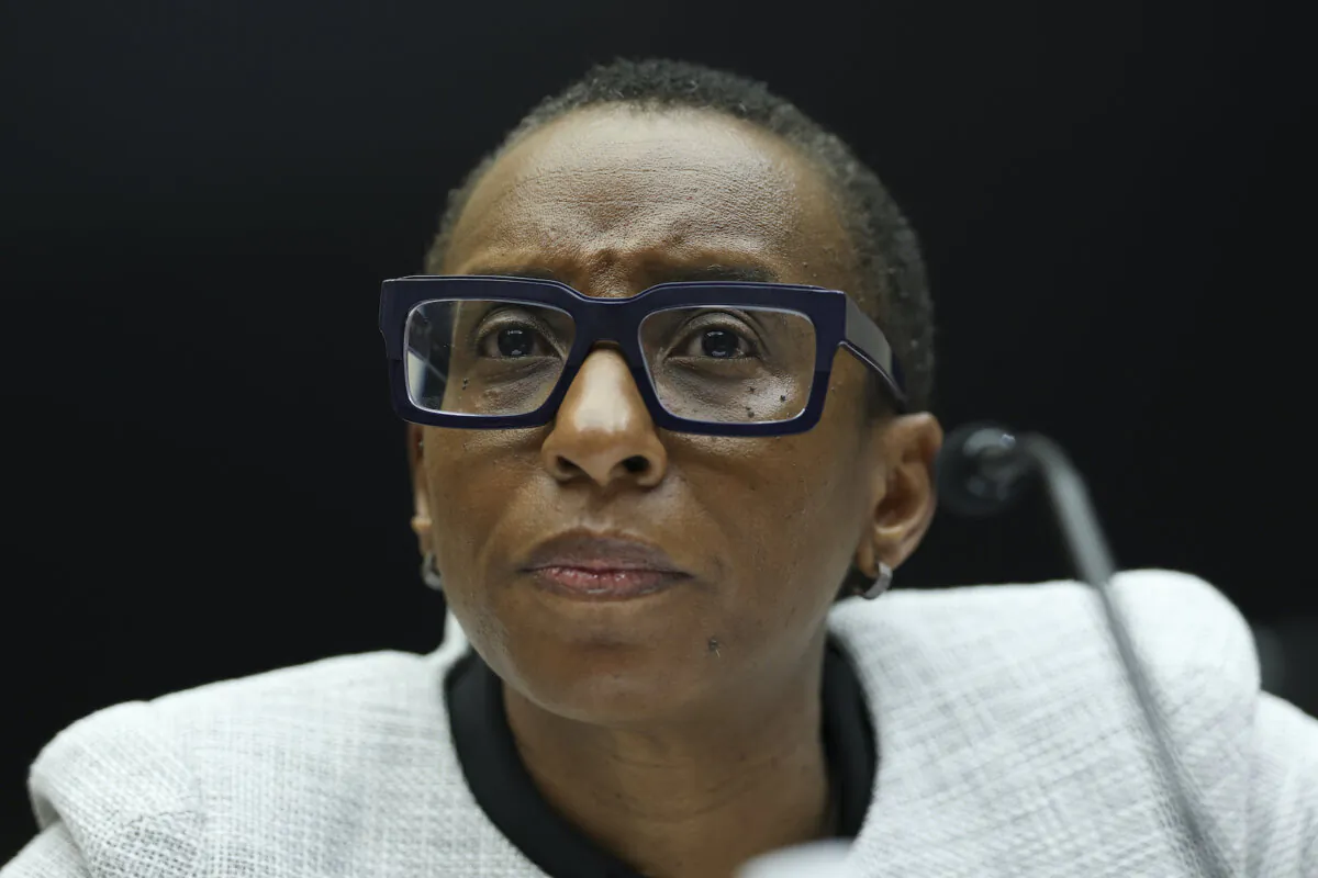 Claudine Gay, president of Harvard University, testifies before the House Education and Workforce Committee at the Rayburn House Office Building in Washington on Dec. 5, 2023. (Kevin Dietsch/Getty Images)