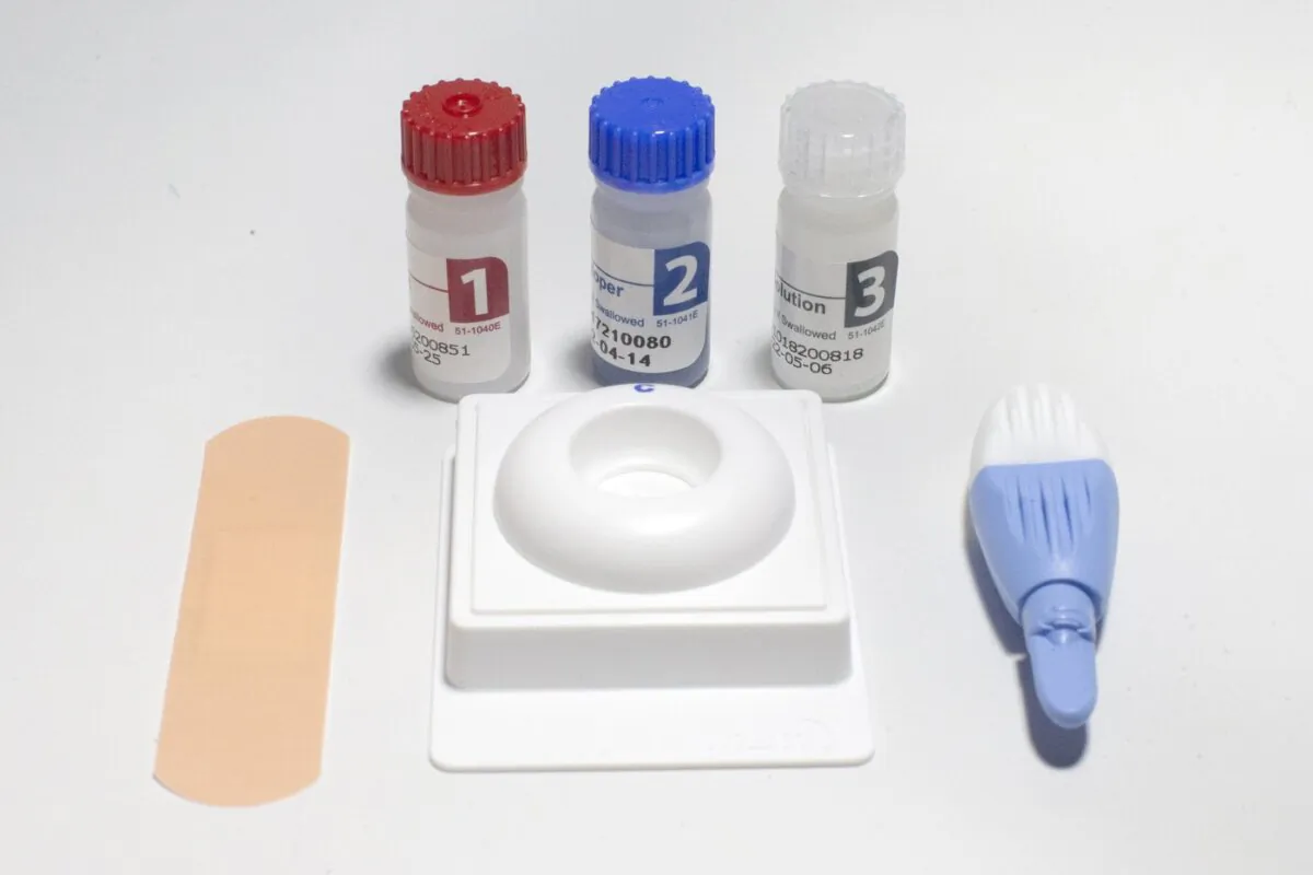 The Test@Home HIV self-test kit is pictured in Toronto on April 16, 2021. (The Canadian Press/Chris Young)