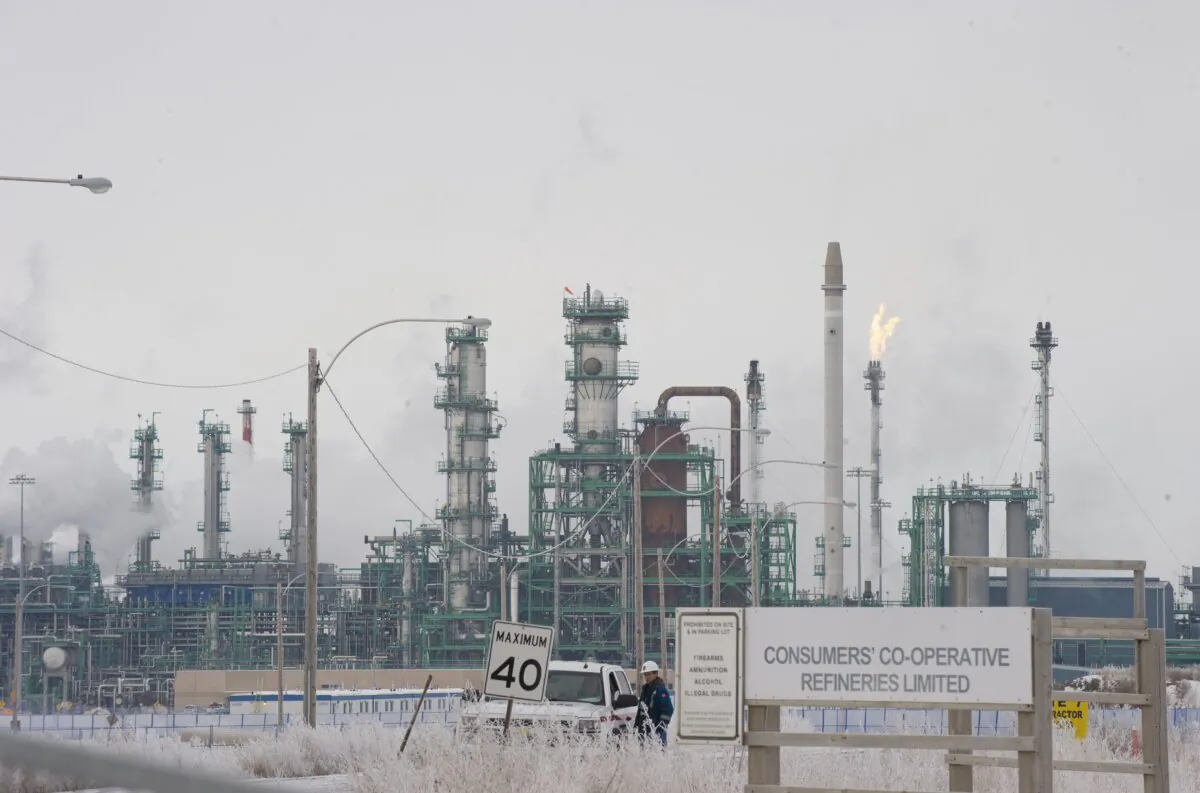 The Co-op Refinery is shown in Regina on Jan. 22, 2020. (The Canadian Press/Mark Taylor)