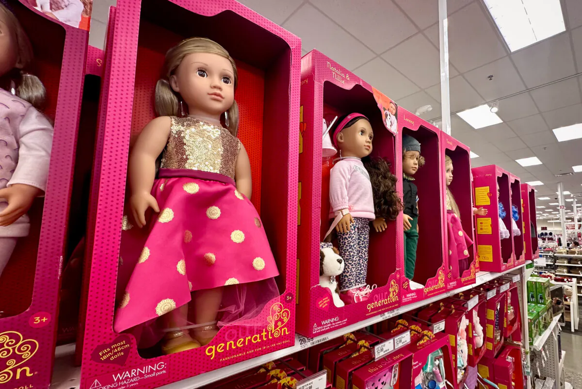 Toys line the shelves of a store in Costa Mesa, Calif., on Dec. 7, 2023. (John Fredricks/The Epoch Times)