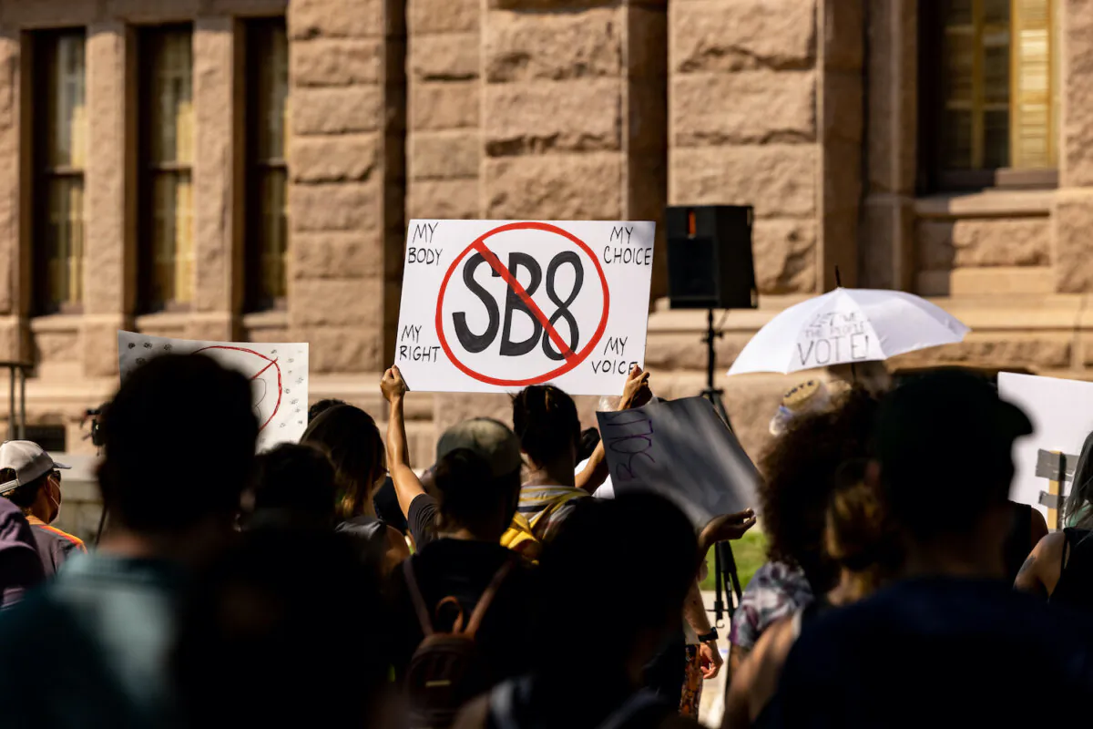 Pro-abortion activists rally at the Texas State Capitol on Sept.11, 2021 in Austin, Texas. (Jordan Vonderhaar/Getty Images)