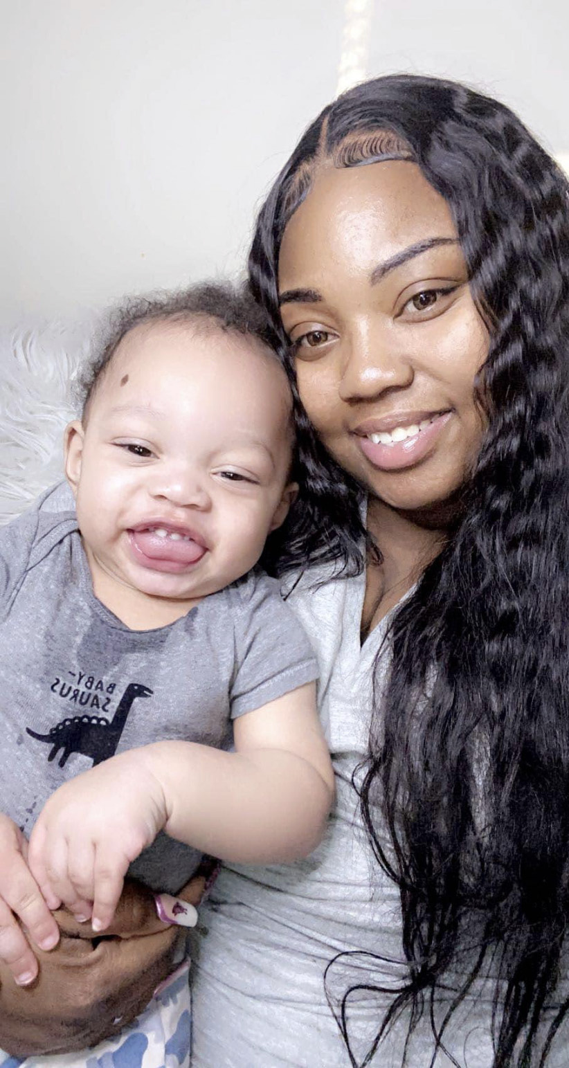 Ashton Bruce with his mother, Ashley Cozart.