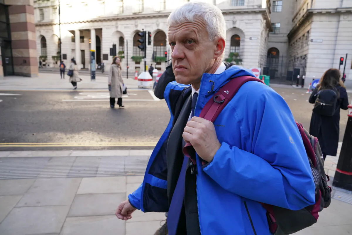 Former Metropolitan Police officer Michael Chadwell at the City Of London Magistrates' Court on Nov. 6, 2023. (Jonathan Brady/PA Wire)