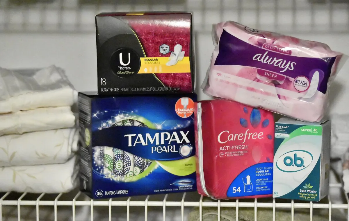 Various menstrual products are seen in a file photo. (Mike Stewart/AP Photo)
