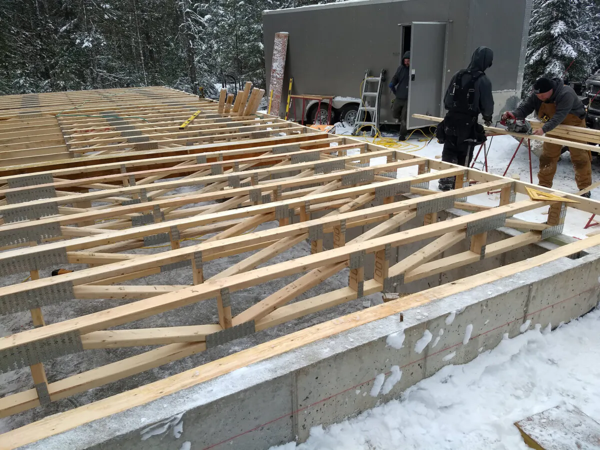 These are open web floor trusses. Can you see how advantageous it is to use them? Do you see how they save time and money when installing ducts, pipes, and electric cables? (Tim Carter/Tribune Content Agency)