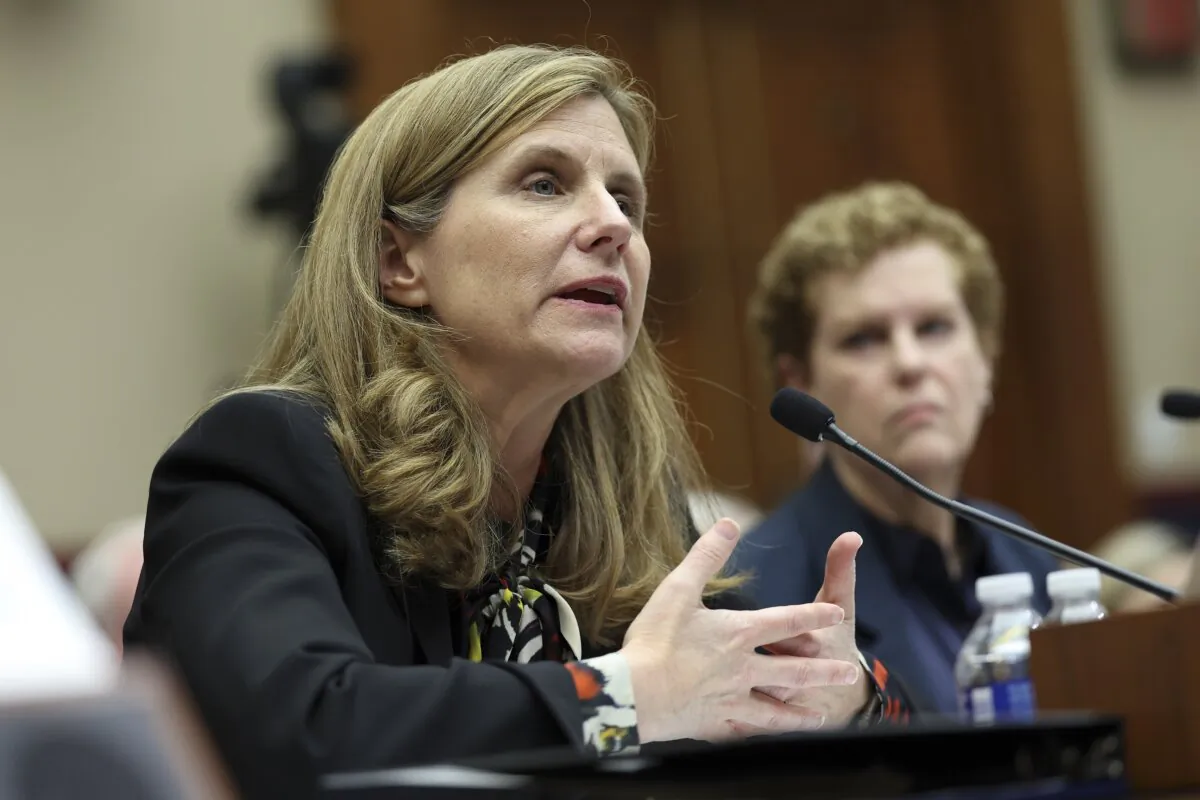 Elizabeth Magill, president of the University of Pennsylvania, testifies before the House Education and Workforce Committee at the Rayburn House Office Building in Washington on Dec. 5, 2023. (Kevin Dietsch/Getty Images)
