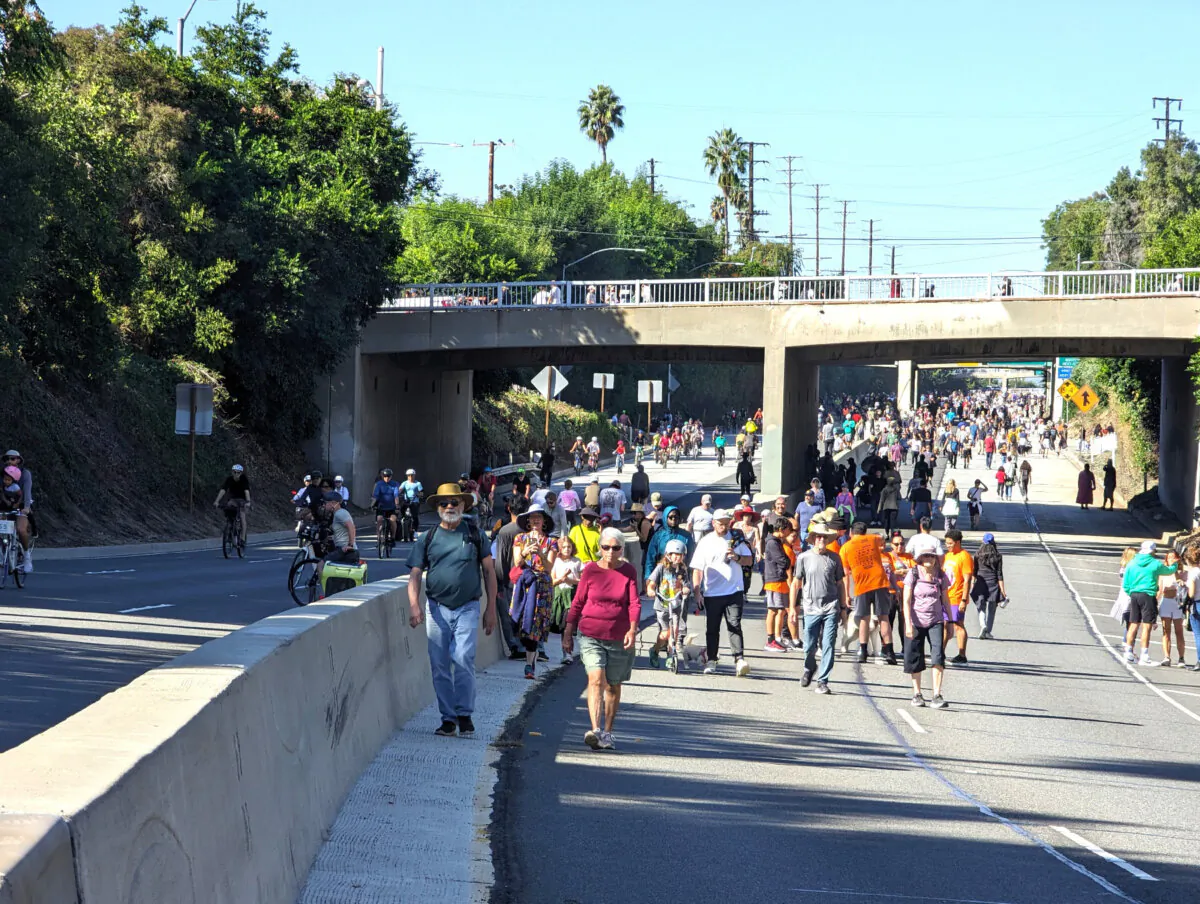 Attended by thousands, Arroyo Fest 2023 took place on the 110 Arroyo Seco Parkway (formerly Pasadena Freeway) that was temporarily closed to automobiles. (Courtesy of Athena Lucero)