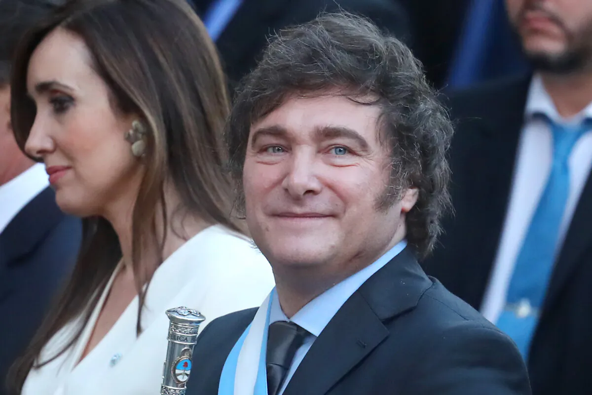 President of Argentina Javier Milei before an inter-religious service at the Metropolitan Cathedral after the Presidential Inauguration Ceremony in Buenos Aires, Argentina, on Dec. 10, 2023. (Marcos Brindicci/Getty Images)