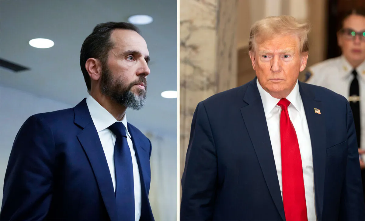 (Left) Special counsel Jack Smith in Washington on Aug. 1, 2023. (Drew Angerer/Getty Images); (Right) Former President Donald Trump. (David Dee Delgado/Getty Images)