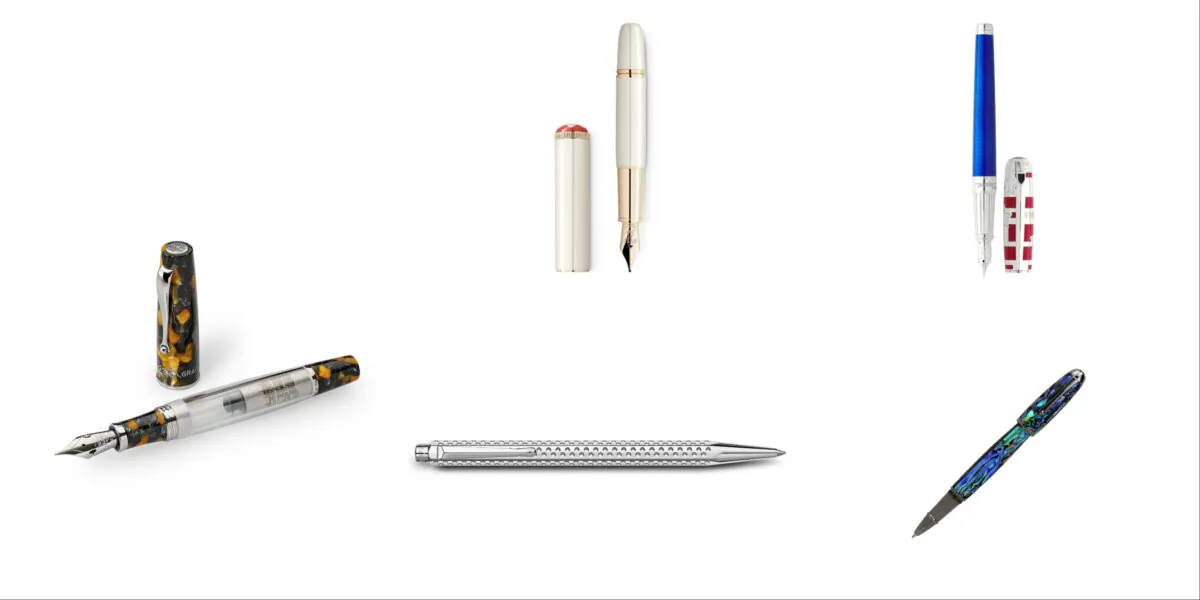 (Courtesy of Montblanc, Caran d'Ache, Montegrappa, Monteverde, ST Dupont)