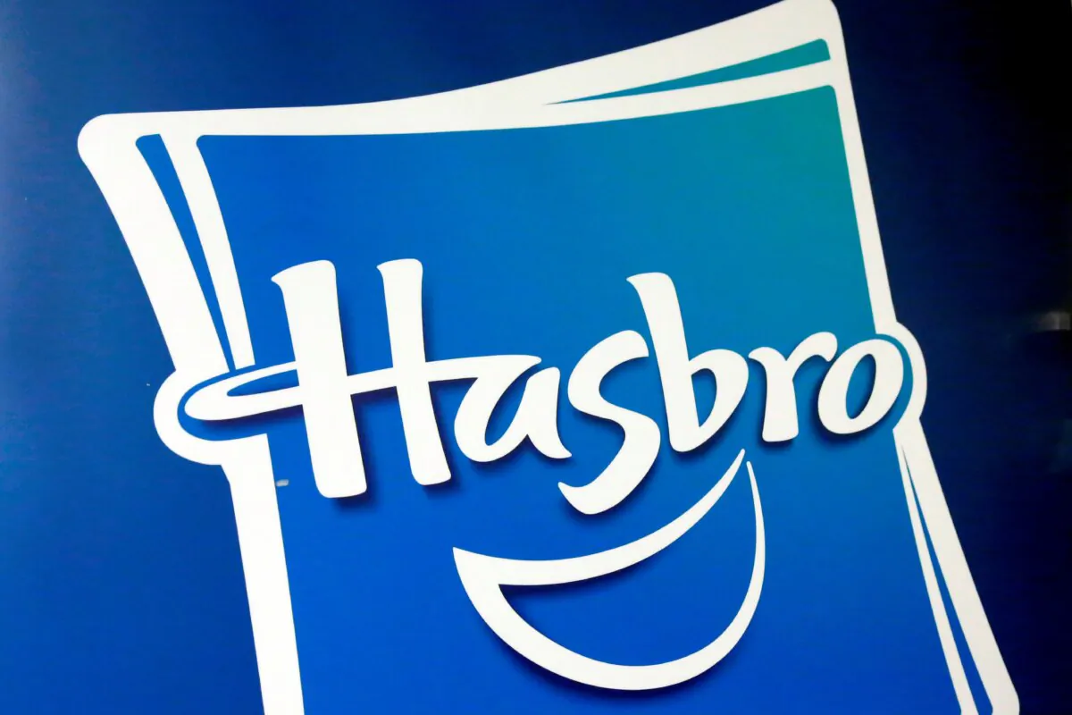 The Hasbro logo in New York on April 26, 2018. (Richard Drew/AP Photo)