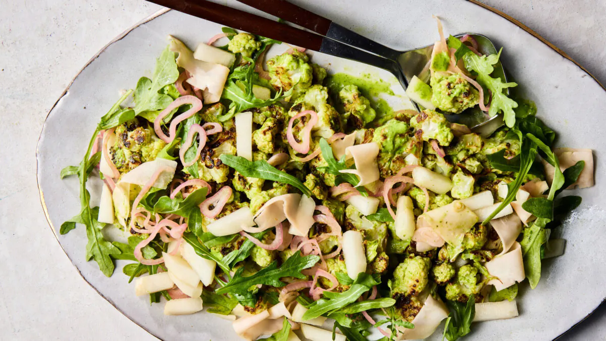 Pickled cauliflower shavings and shallot add a tangy element. (Beth Fuller/TNS)