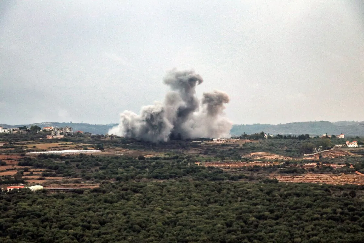 Smoke billows after Israeli bombardment on the outskirts of the village of Tayr Harfa close to the Israeli border in south Lebanon, on Dec. 9, 2023. (AFP via Getty Images)