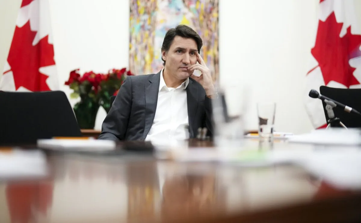 Prime Minister Justin Trudeau takes part in an interview in Ottawa on Dec. 11, 2023. (The Canadian Press/Sean Kilpatrick)