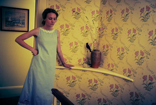 woman in blue night gown in MAESTRO