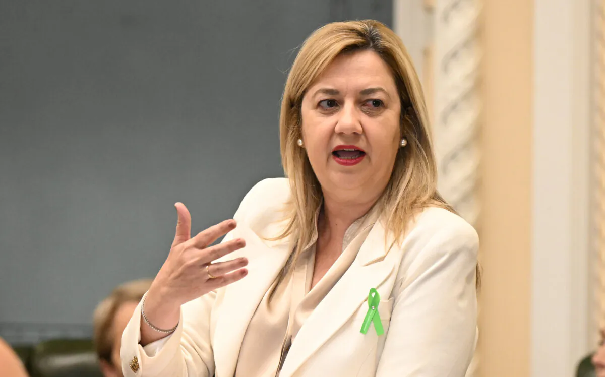 Queensland Premier Annastacia Palaszczuk is seen during question time at Queensland Parliament House in Brisbane, Australia, on Oct. 11, 2023. (AAP Image/Darren England)
