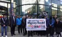 Hong Kong Protesters Rally Outside HSBC London Headquarters Over Blocked MPF Funds