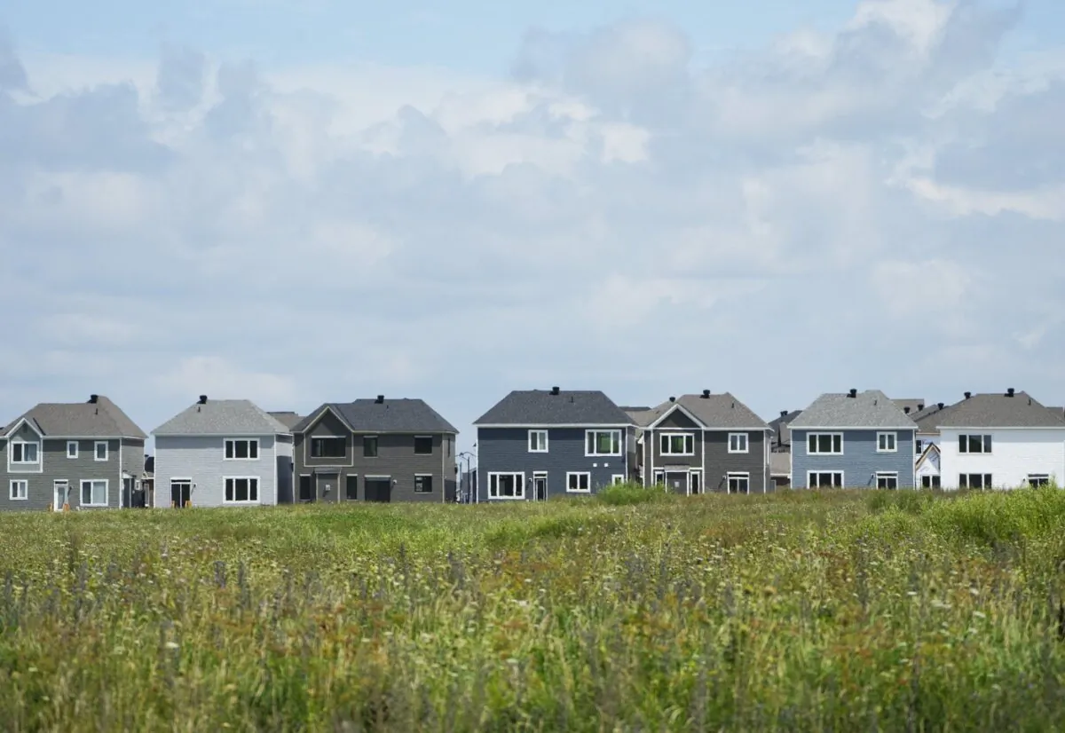 A row of new homes is pictured in Ottawa on Aug. 14, 2023. (The Canadian Press/Sean Kilpatrick)