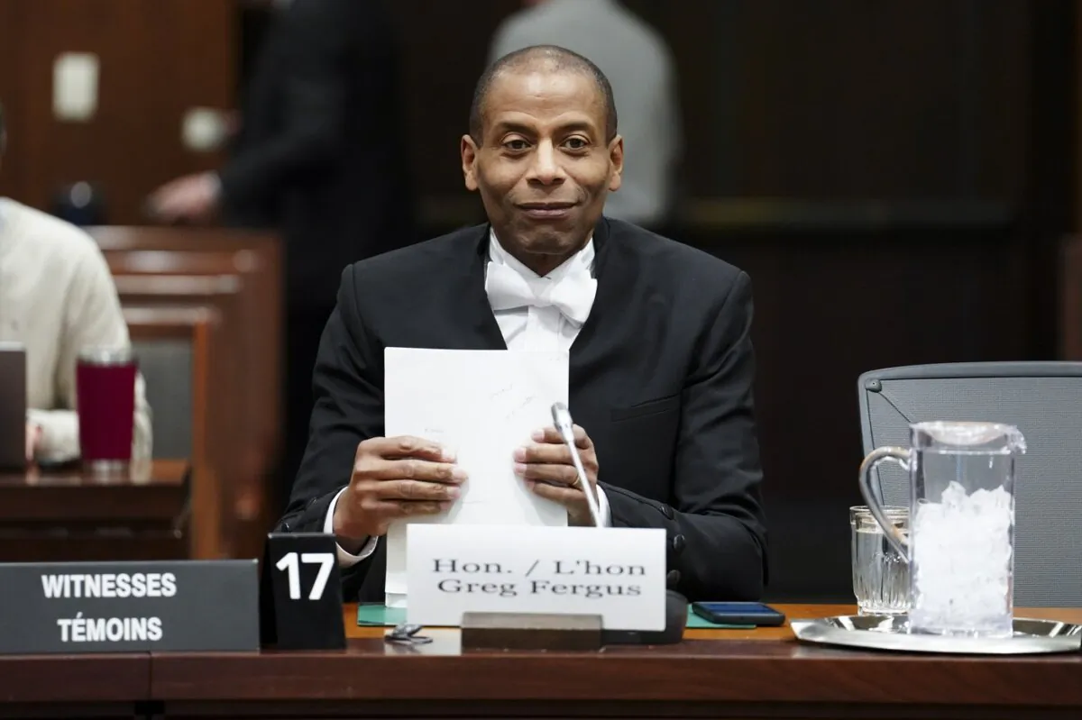 Greg Fergus appears as a witness at a standing committee of Procedures and House Affairs on Parliament Hill in Ottawa, on Dec. 11, 2023. (The Canadian Press/Sean Kilpatrick)