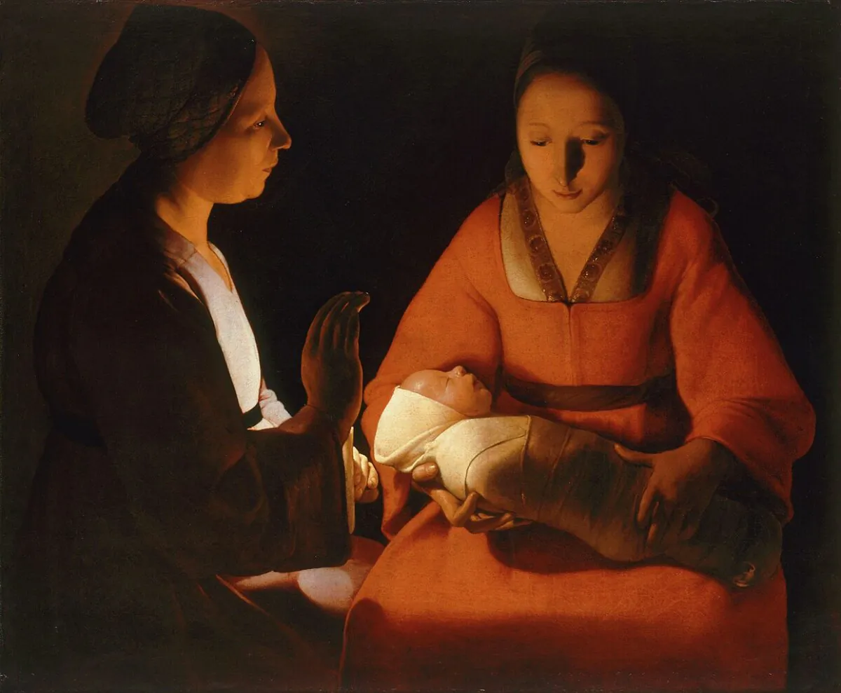 “The Newborn Child,” circa 1645, by Georges de La Tour. Oil on canvas; 30 1/4 inches by 36 3/8 inches. Rennes Museum of Fine Arts, France. (Public Domain)