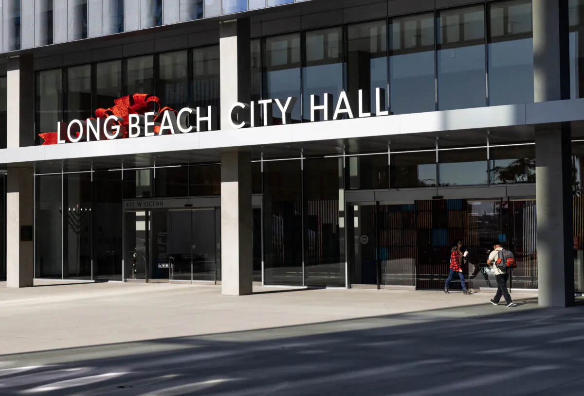 The City Hall in Long Beach, Calif., on Dec. 13, 2023. (John Fredricks/The Epoch Times)