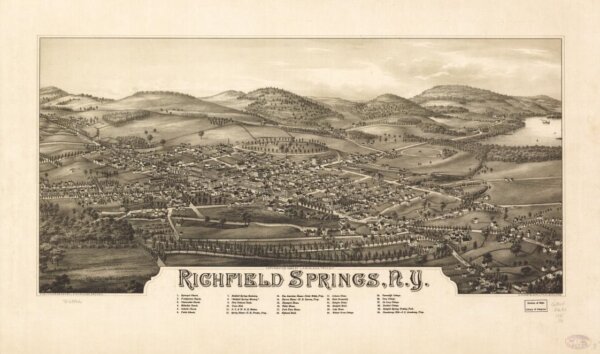 A circa 1885 postcard of Richfield, N.Y.