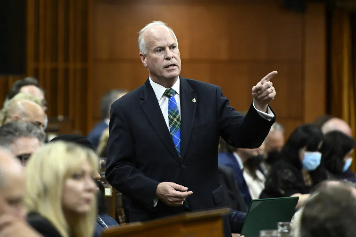 Conservative MP Rick Perkins rises during Question Period in the House of Commons on Parliament Hill in Ottawa on June 22, 2022. (The Canadian Press/Justin Tang)