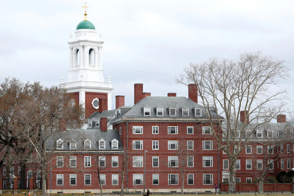 The Harvard University campus in Cambridge, Massachusetts, on March 23, 2020. (Maddie Meyer/Getty Images)