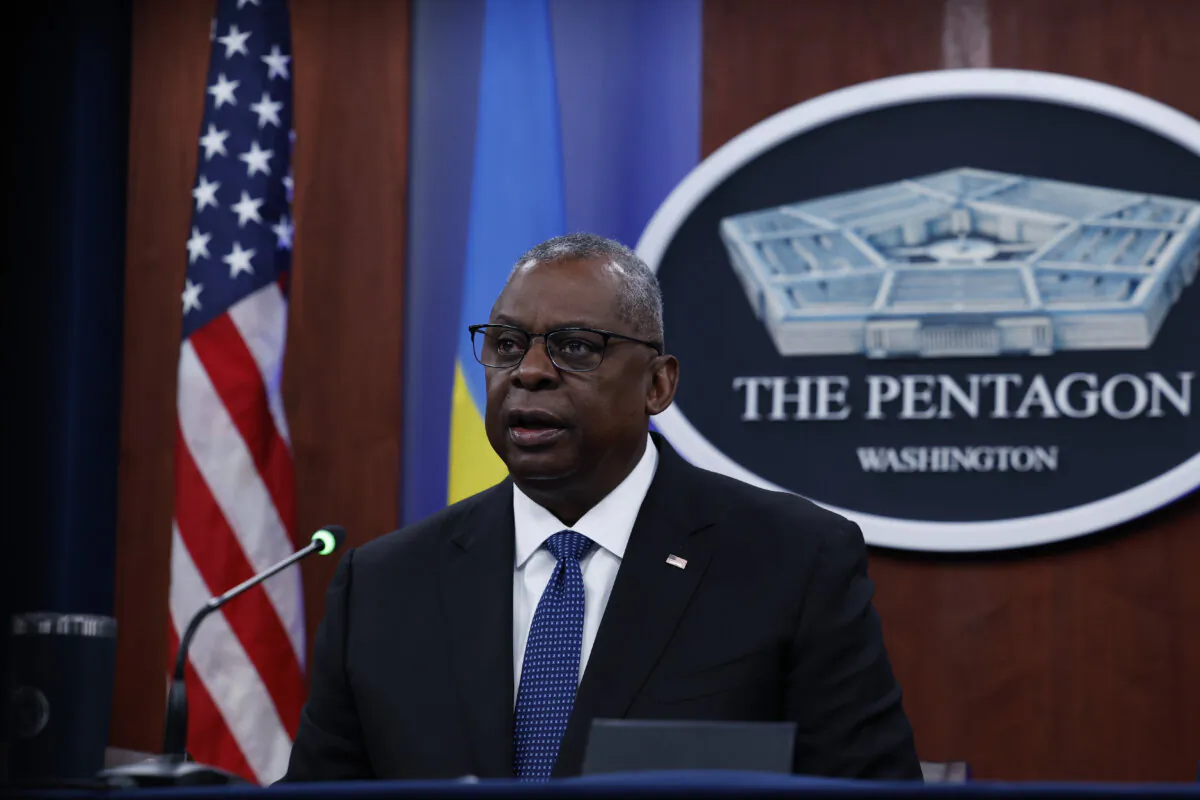 Defense Secretary Lloyd Austin speaks at the Pentagon in Washington on Nov. 22, 2023. (Anna Moneymaker/Getty Images)