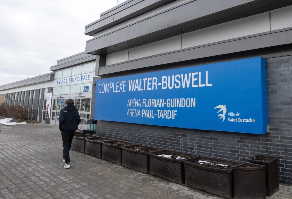 The Walter-Buswell sports complex in St-Eustache, Que. on Dec. 15, 2023. (The Canadian Press/Ryan Remiorz)