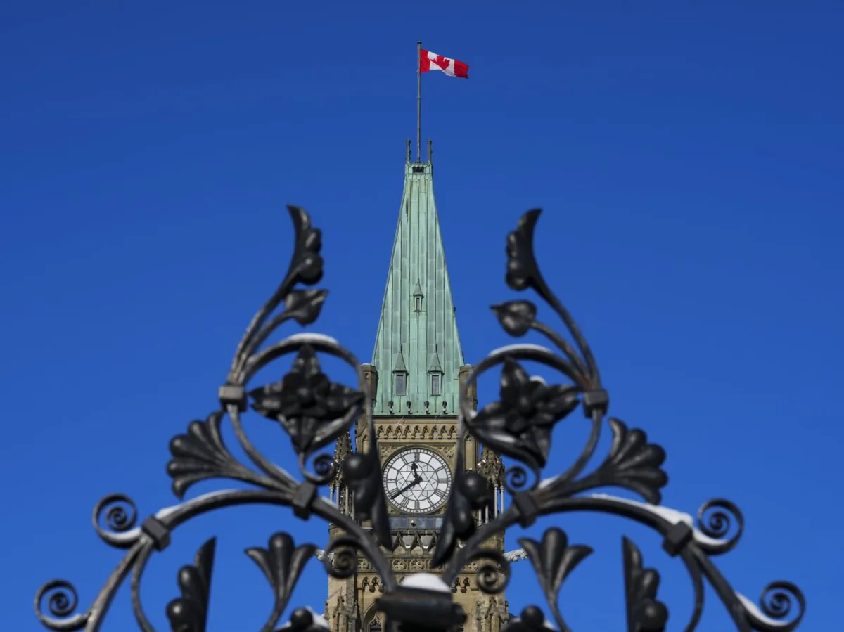 The Peace Tower is pictured on Parliament Hill in Ottawa on Jan. 31, 2023. (The Canadian Press/Sean Kilpatrick)