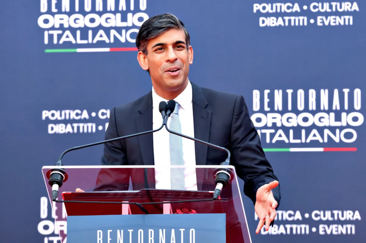 UK Prime Minister Rishi Sunak attends 'Atreju 2023' Conservative Political Festival in Rome, on Dec. 17, 2023. (Franco Origlia/Getty Images)