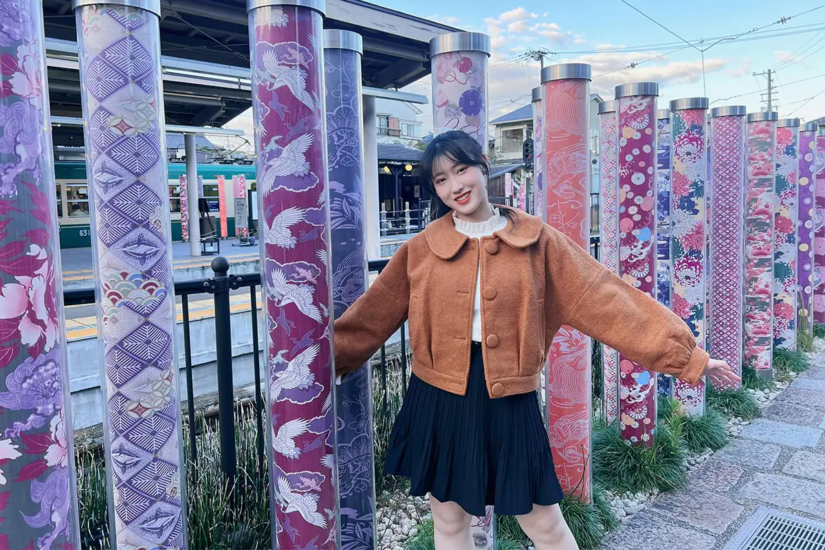 Yona Yeung, a university student studying in Japan, at Arashiyama in Kyoto. (Supplied)