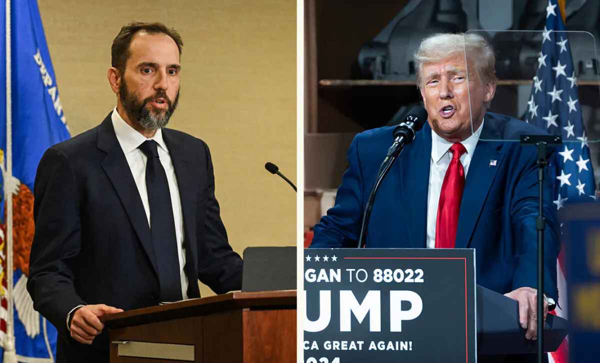 Special counsel Jack Smith (L). (Saul Loeb/AFP via Getty Images) / Former President Donald Trump. (Madalina Vasiliu/The Epoch Times)