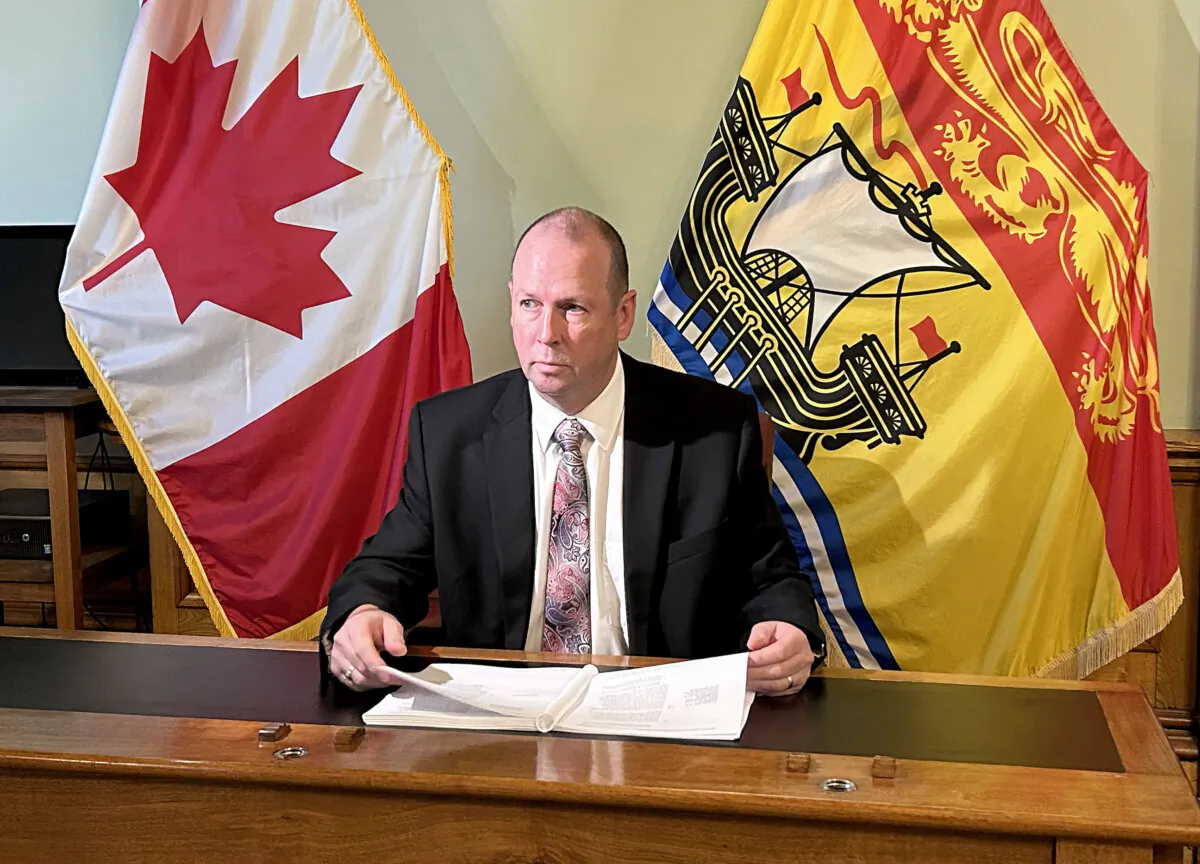 Paul Martin, New Brunswick auditor general, announces a report on the management of COVID-19 in the province's nursing homes, in Fredericton, Sept. 7, 2023. (THE CANADIAN PRESS/Hina Alam)