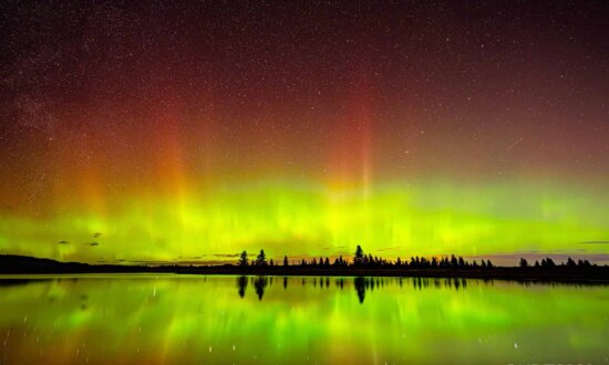 Photographer 'In Complete Awe' Captures Ultra-Rare Pumpkin-Orange Aurora Over Canadian Pond