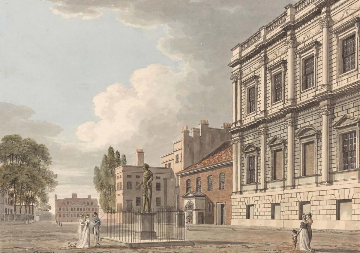 Watercolor painting of the Whitehall Banqueting House, 18th century, by Thomas Malton. Yale Center for British Art. (Public Domain)